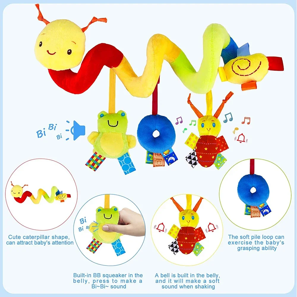 Baby Nursery Mobile - เกลียวรถเข็นเด็กของเล่นทารกแรกเกิดตุ๊กตาแขวนเด็กอ่อน Rattle Sensory ของเล่นเปลมือถือ Bassinet สําหรับทารกเด็กชายหญิงของขวัญในอุดมคติ