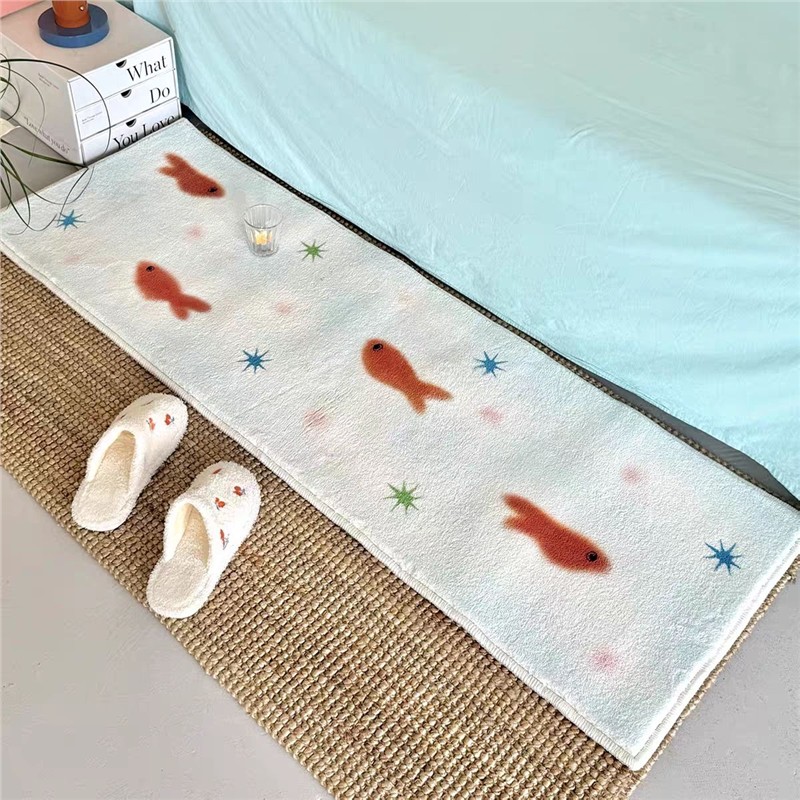Baby Nursery Rug - VIKAMA พรมลายปลาเชอร์รี่น่ารัก รักษาความอบอุ่น ไม่ลื่น ทางเข้าห้องโถง ทางเข้าห้องนอน