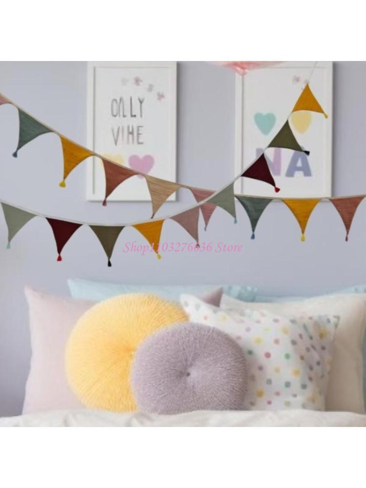 Baby Nursery Neutral - R6FD Breathable Candy สีเนอสเซอรี่ Bunting แบนเนอร์ธงตกแต่งห้องนอนเด็ก