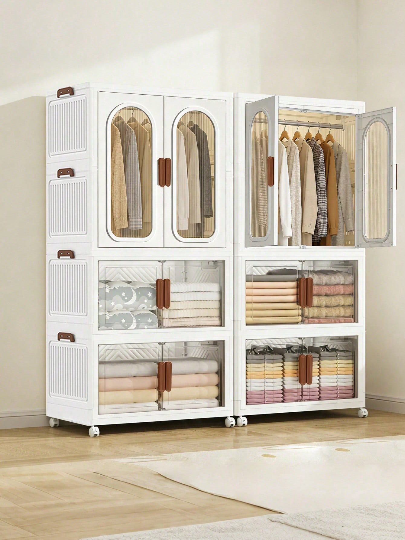 Drawer Dresser White - ตู้เก็บเสื้อผ้าขนาดใหญ่ 70 ซม. (27.55 นิ้ว) แบบพับได้