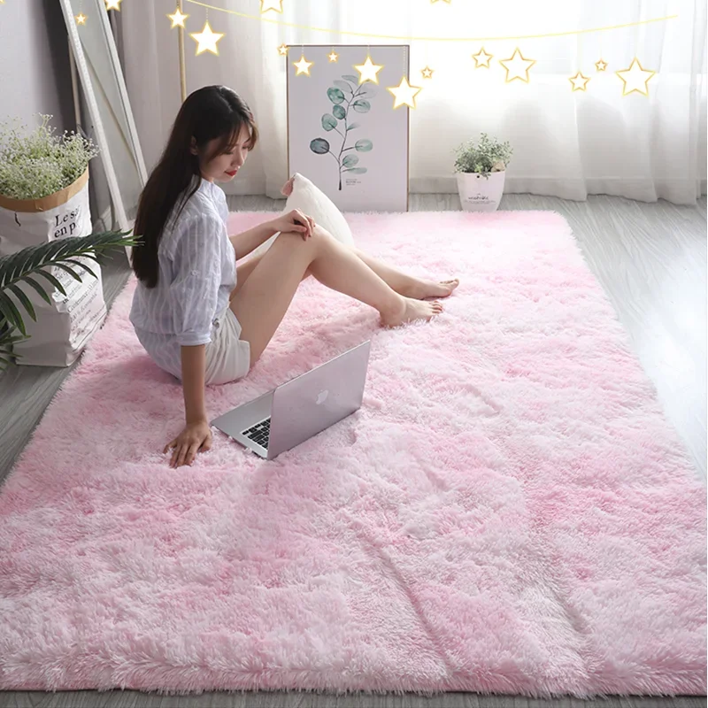 Baby Nursery Rug - สีชมพูเด็กพรมสําหรับห้องนอนหญิงตกแต่ง Nordic ห้องนั่งเล่นขนาดใหญ่พรม Fluffy Hall พรม
