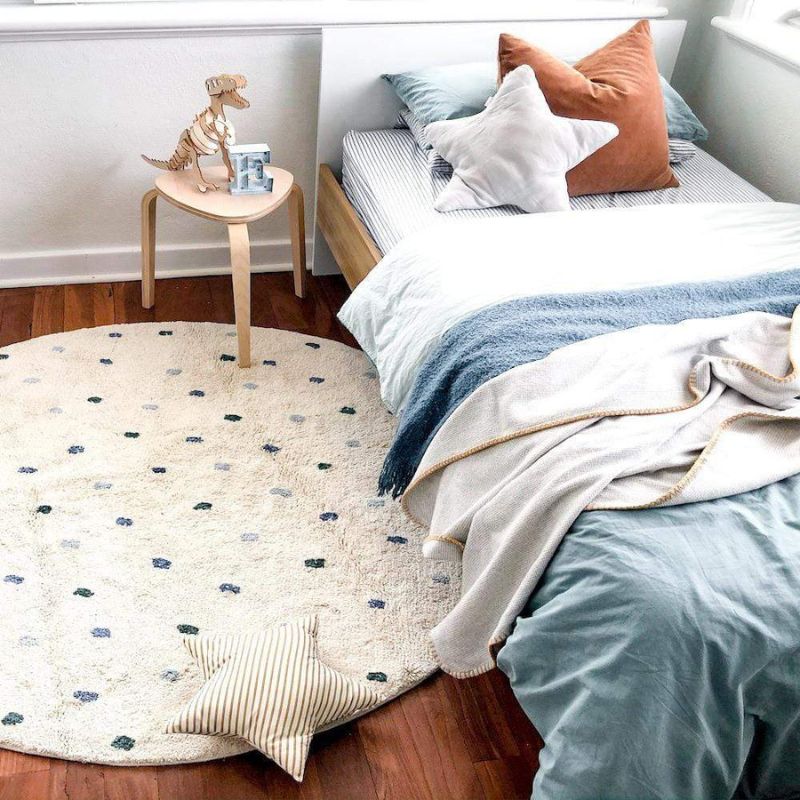 Baby Nursery Rug - พรมขนนุ่มลายจุดสำหรับห้องนั่งเล่นพรมสำหรับเลี้ยงเด็กแบบกลมมีขนพรมสำหรับเด็กในห้องนอนพรมสำหรับเด็กนุ่มของขวัญวันคริสต์มาสสำหรับเด็ก