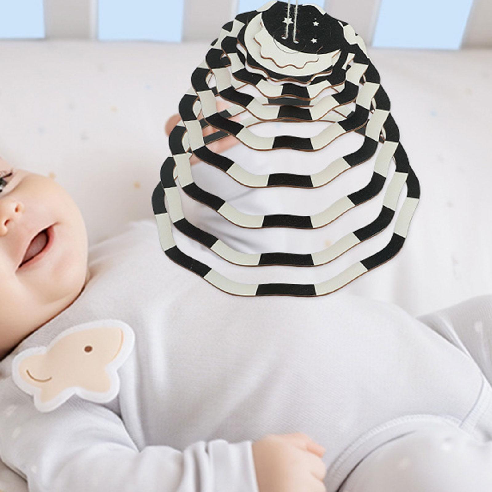 Baby Nursery Mobile - เปลมือถือ Sensory ของเล่นสีดําและสีขาว Bed Bell ของเล่น,