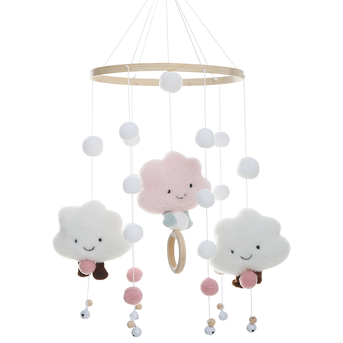 Baby Nursery Mobile - Mobile Wind Chimes พร้อม Cloud ตุ๊กตา