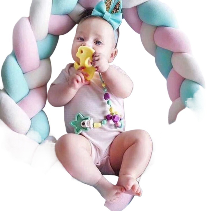 Baby Nursery Rhymes - 1.5M กันชนเด็กเตียง Braid Knot หมอนกันชนสําหรับทารก Crib