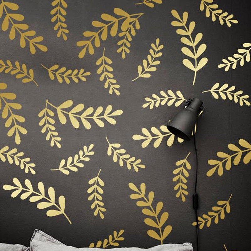 Baby Nursery Plants - Botanical Leaf ดอกไม้สติ๊กเกอร์ติดผนังป่าใบพืชรูปลอกติดผนังเด็กทารกเด็กห้องนอนไวนิลการตกแต่งบ้าน