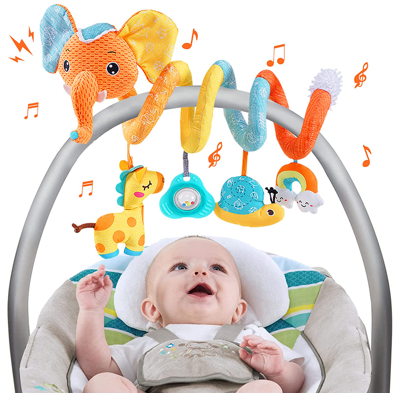 Baby Nursery Mobile - รถที่นั่งของเล่นเด็กทารกสีช้างรถเข็นเด็กยืดเกลียวกิจกรรมเด็กแขวนของเล่นสําหรับเปลมือถือทารกแรกเกิด Sensory ของเล่นของขวัญ