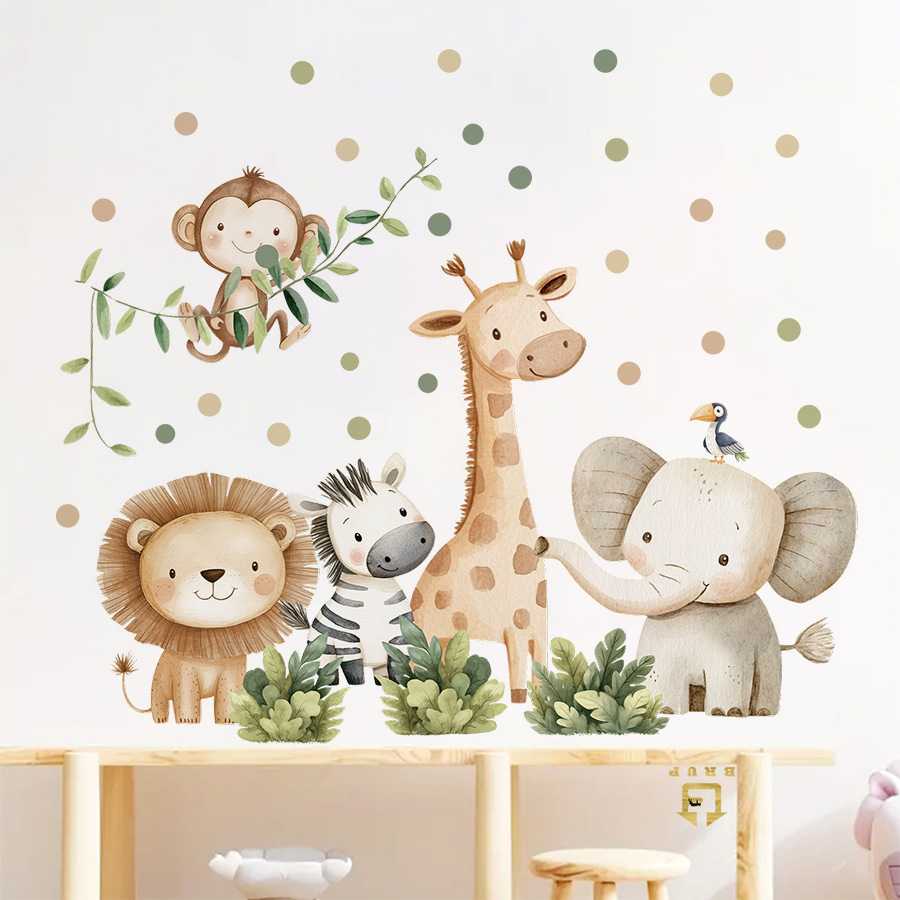 Boho สัตว์ป่าสติ๊กเกอร์ติดผนัง - Baby Nursery Girl Room บทวิจารณ์และราคา