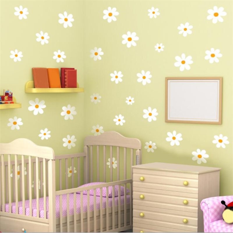 ดอกไม้เดซี่สติ๊กเกอร์ติดผนัง 3 - Baby Nursery Plants บทวิจารณ์และราคา