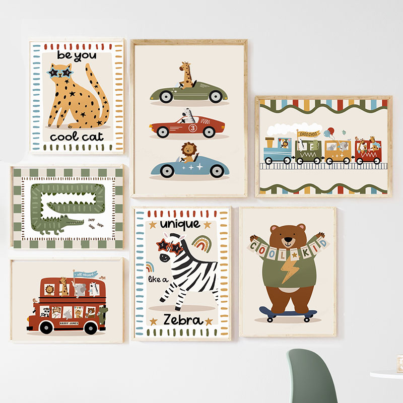 ภาพวาดการ์ตูนสัตว์ตลกๆ สำหรับต - Animals Baby Nursery บทวิจารณ์และราคา