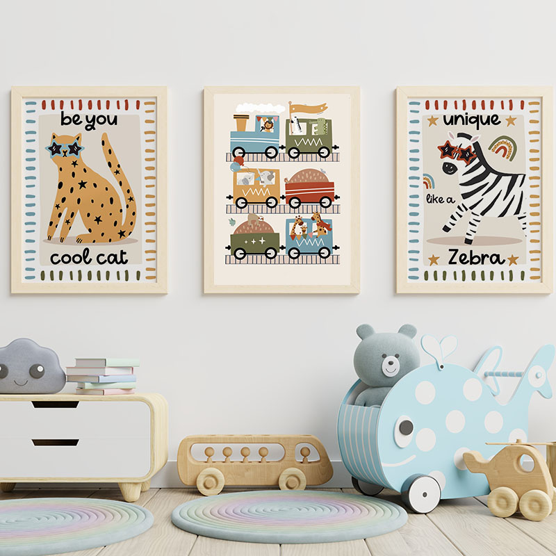 ภาพวาดการ์ตูนสัตว์ตลกๆ สำหรับต - Animals Baby Nursery บทวิจารณ์และราคา