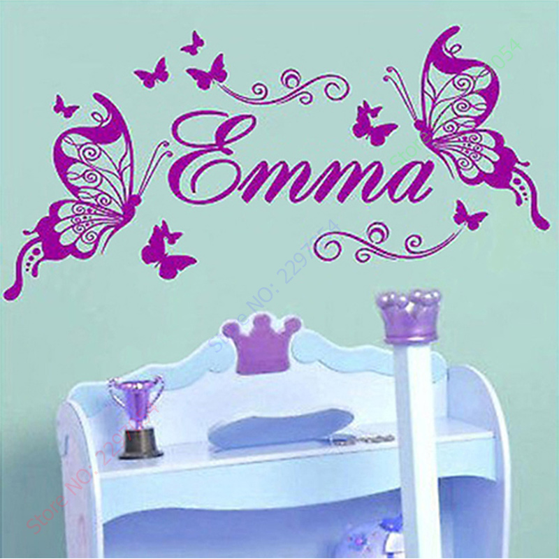 ใหม่ผีเสื้อส่วนบุคคลชื่อไวนิลผ - Baby Nursery Girl Room บทวิจารณ์และราคา
