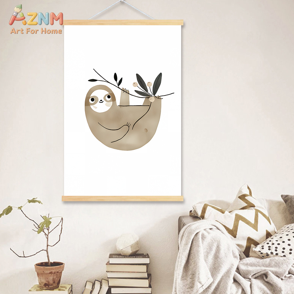 AZNM ภาพพิมพ์บนผ้าใบลายสัตว์สไ - Baby Nursery Neutral บทวิจารณ์และราคา