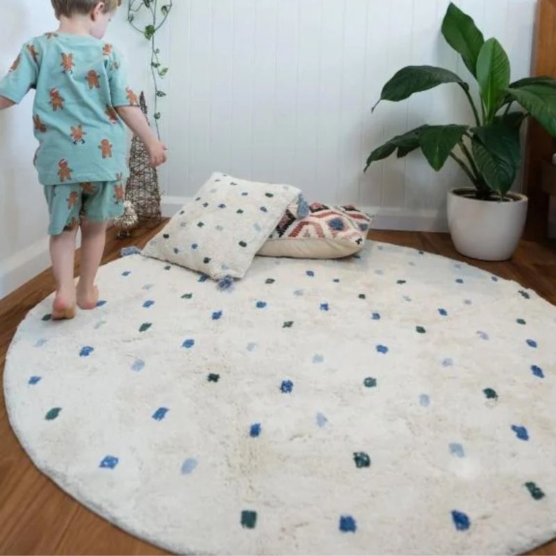 พรมขนนุ่มลายจุดสำหรับห้องนั่งเ - Baby Nursery Rug บทวิจารณ์และราคา