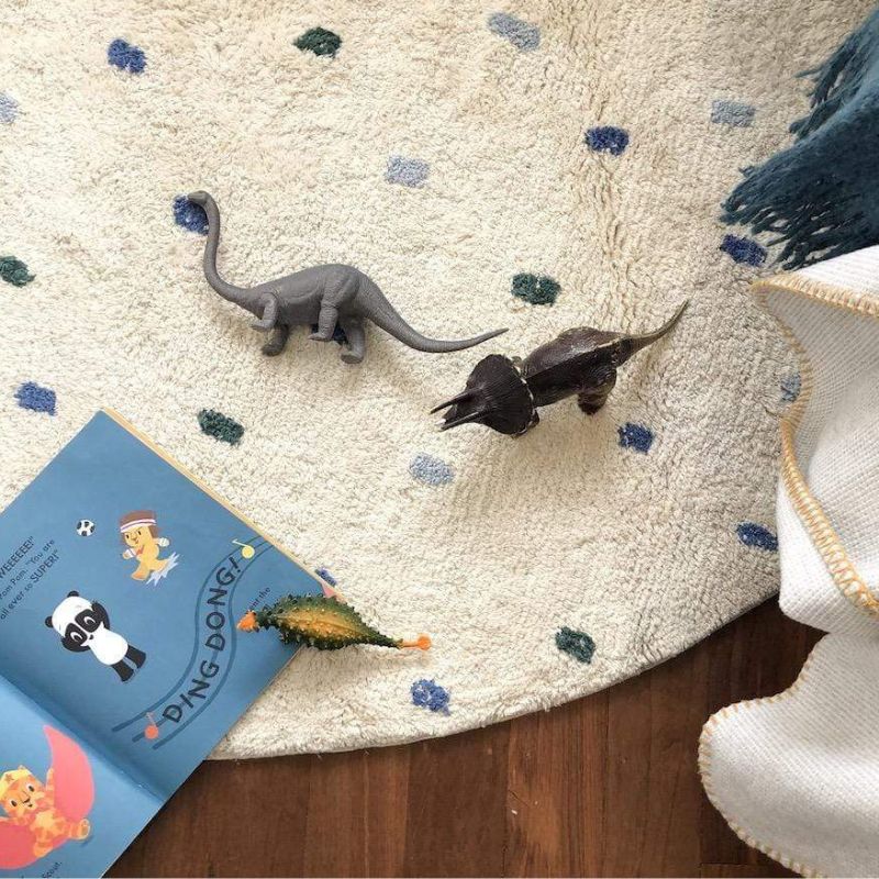 พรมขนนุ่มลายจุดสำหรับห้องนั่งเ - Baby Nursery Rug บทวิจารณ์และราคา