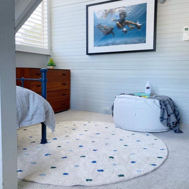 พรมขนนุ่มลายจุดสำหรับห้องนั่งเ - Baby Nursery Rug บทวิจารณ์และราคา