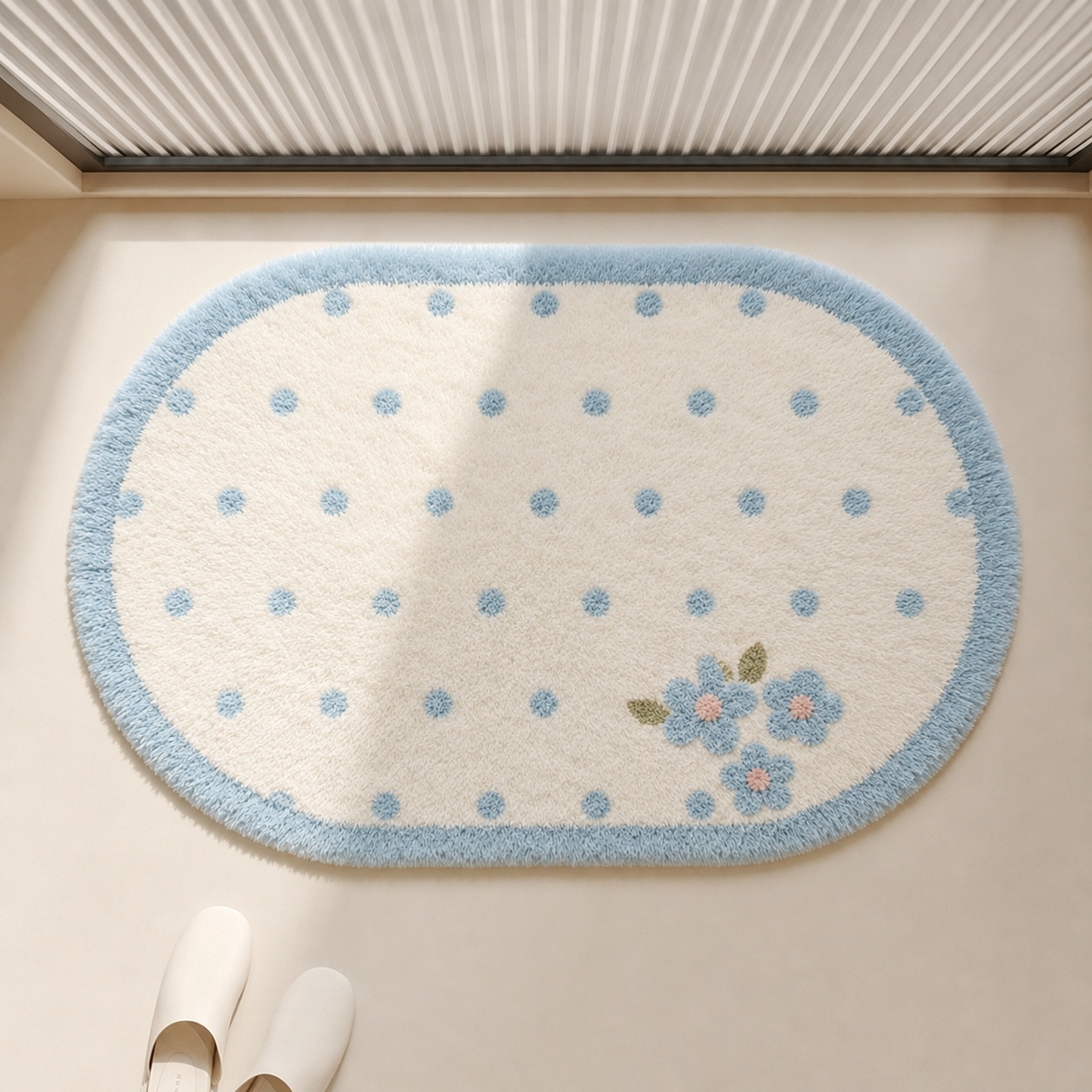 พรมอาบน้ำผ้ากำมะหยี่สีชมพูสตรอ - Baby Nursery Rug บทวิจารณ์และราคา