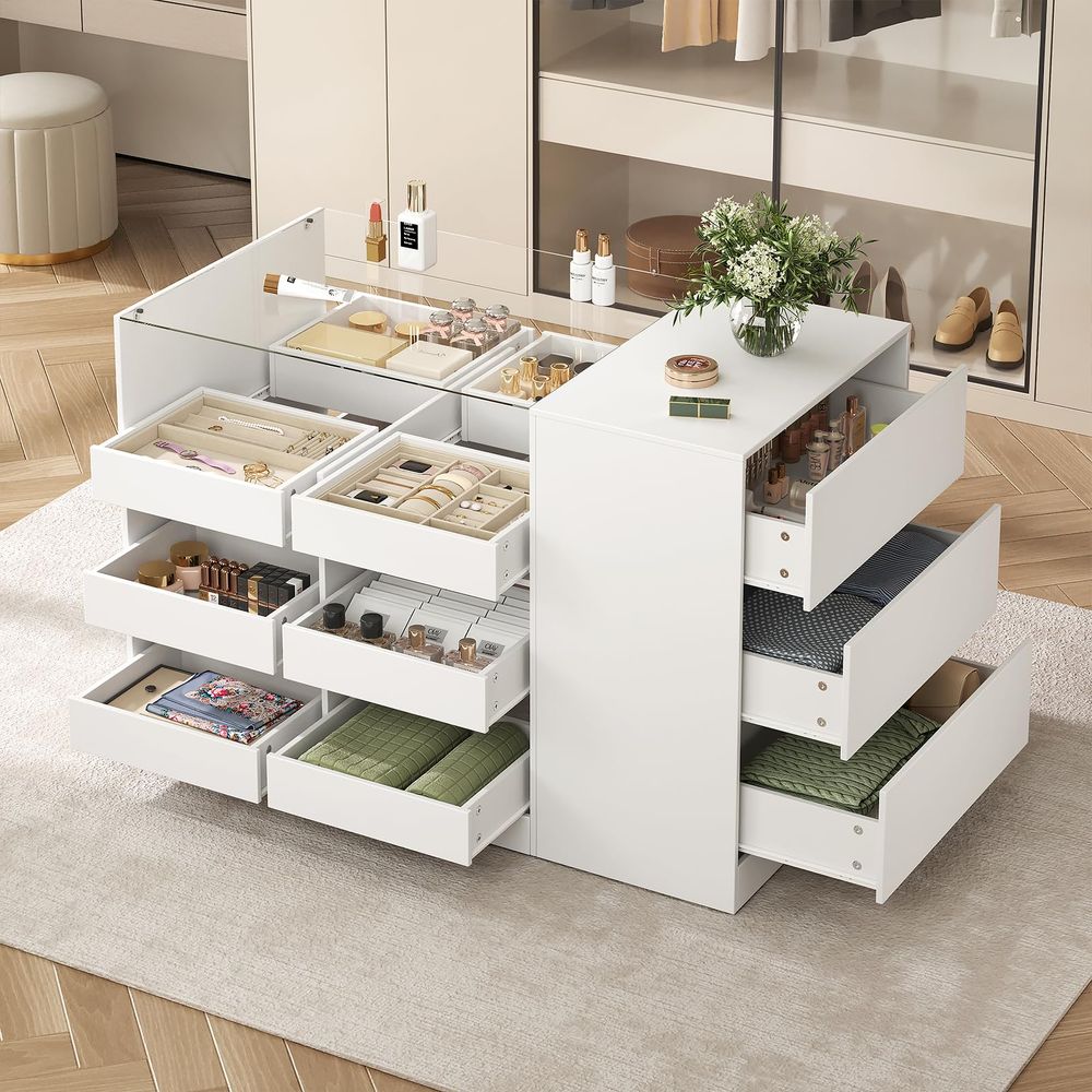 ตู้เสื้อผ้าแบบเกาะพร้อมลิ้นชัก - Drawer Dresser White บทวิจารณ์และราคา