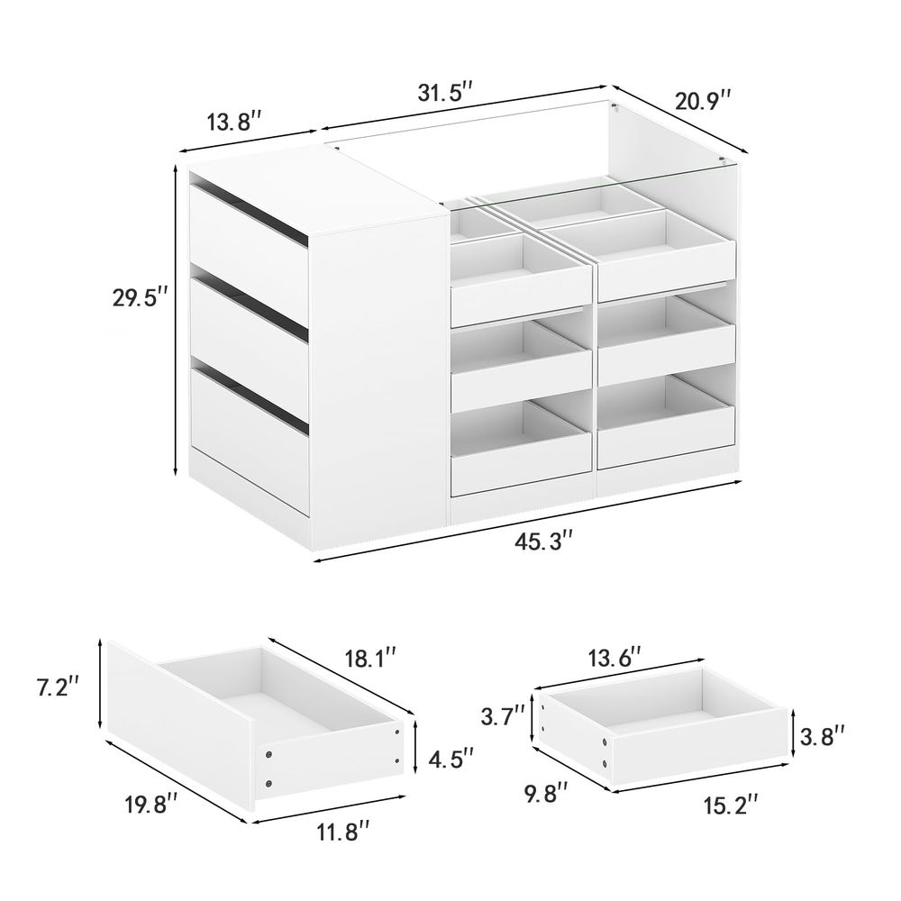 ตู้เสื้อผ้าแบบเกาะพร้อมลิ้นชัก - Drawer Dresser White บทวิจารณ์และราคา