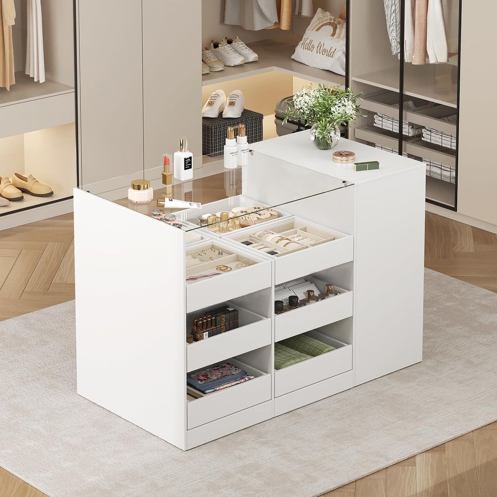 ตู้เสื้อผ้าแบบเกาะพร้อมลิ้นชัก - Drawer Dresser White บทวิจารณ์และราคา