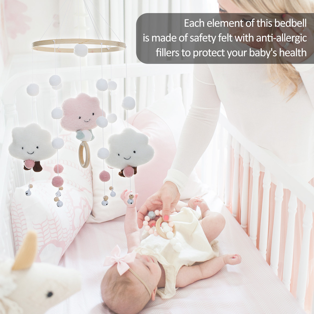Mobile Wind Chimes พร้อม Cloud - Baby Nursery Mobile บทวิจารณ์และราคา