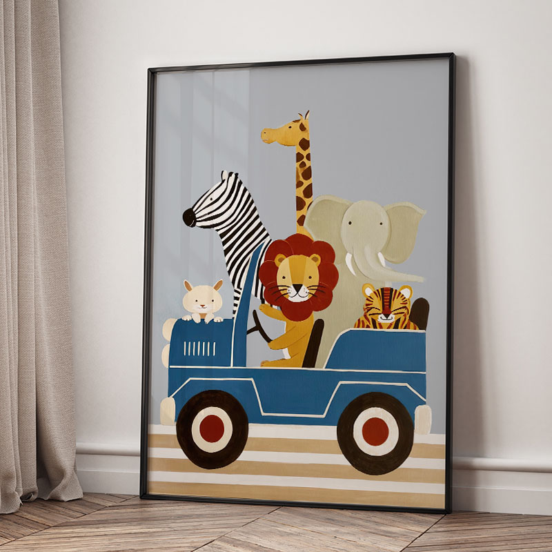 ภาพวาดการ์ตูนสัตว์ตลกๆ สำหรับต - Animals Baby Nursery บทวิจารณ์และราคา