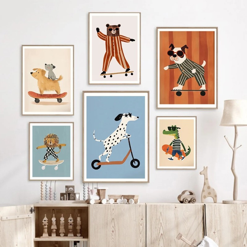โปสเตอร์สัตว์ตลกๆ 1 ชิ้น ไม่มี - Baby Nursery Neutral บทวิจารณ์และราคา