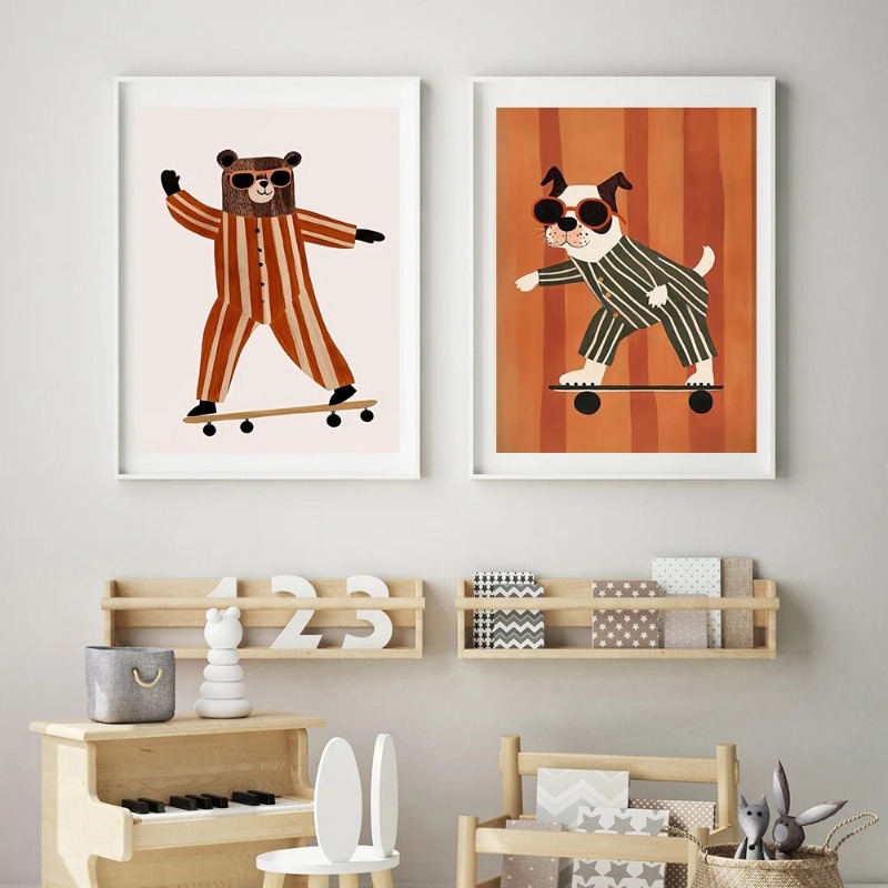 โปสเตอร์สัตว์ตลกๆ 1 ชิ้น ไม่มี - Baby Nursery Neutral บทวิจารณ์และราคา