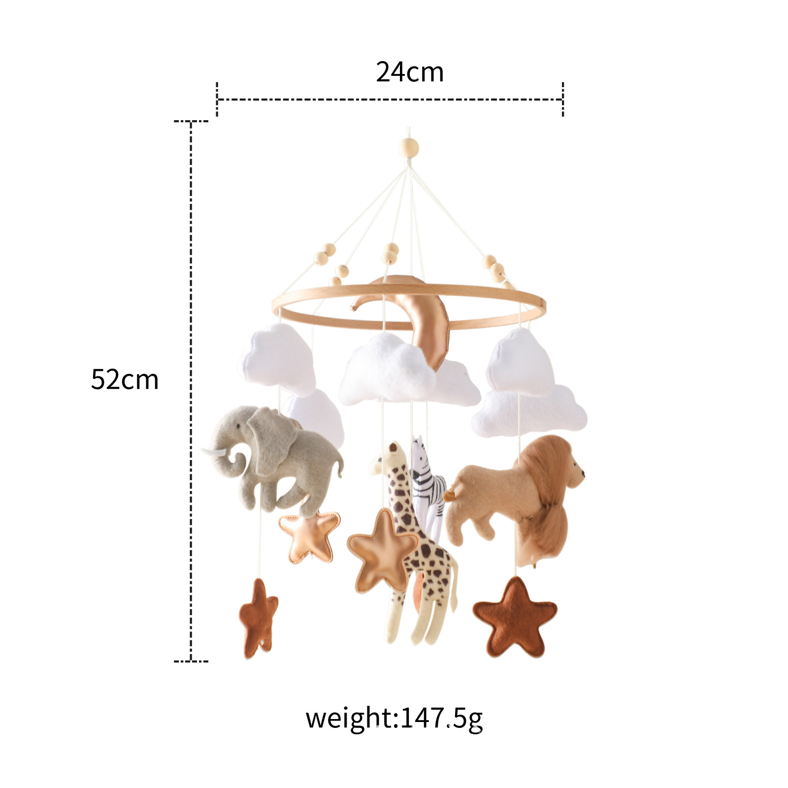 ขายร้อน Nordic Handmade Felt J - Baby Nursery Mobile บทวิจารณ์และราคา